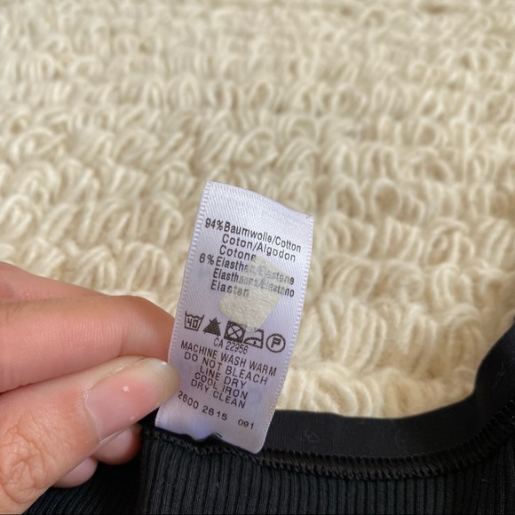 HANRO black ribbed scoopneck tank top M - Picture 8 of 10